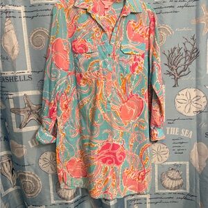 Lilly Pulitzer Captiva Tunic in the "Jellies Be Jammin" pattern.